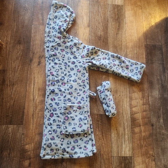 SUPER PLUSH PINK CHEETAH COZY BATH ROBE MEDIUM c - Picture 4 of 10